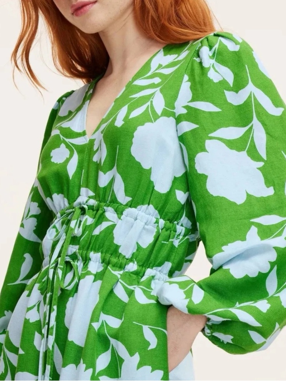 kate spade Green and Light Blue Floral Midi Dress - Picture 3 of 7
